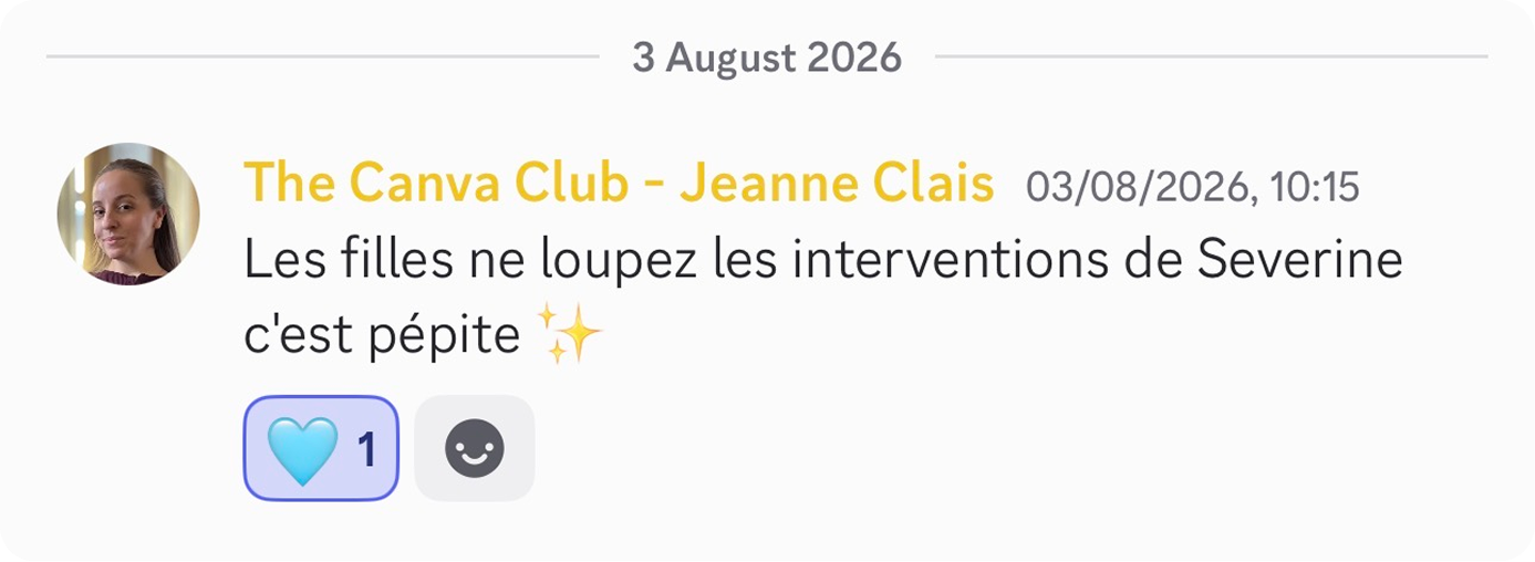 Témoignage de Jeanne Clais, The Canva Club